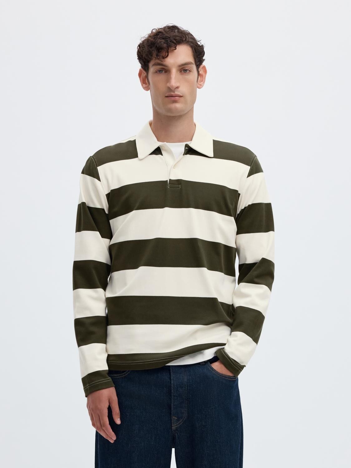 Slmcasper Ls Stripe Polo