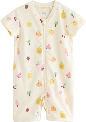 Kortermet pyjamasheldrakt med rund