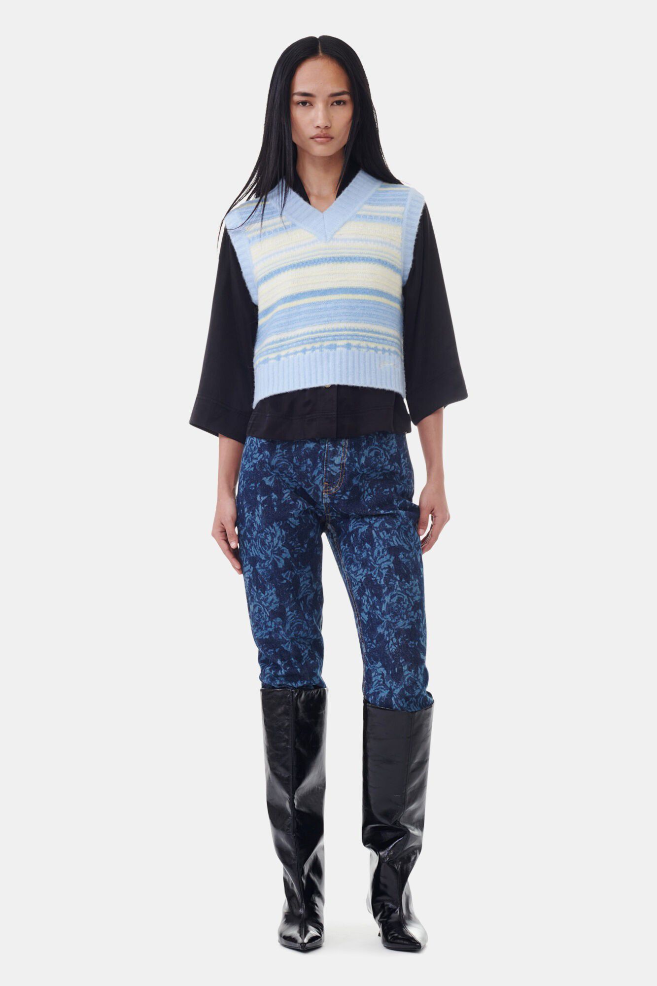 Soft Wool Stripe Vest