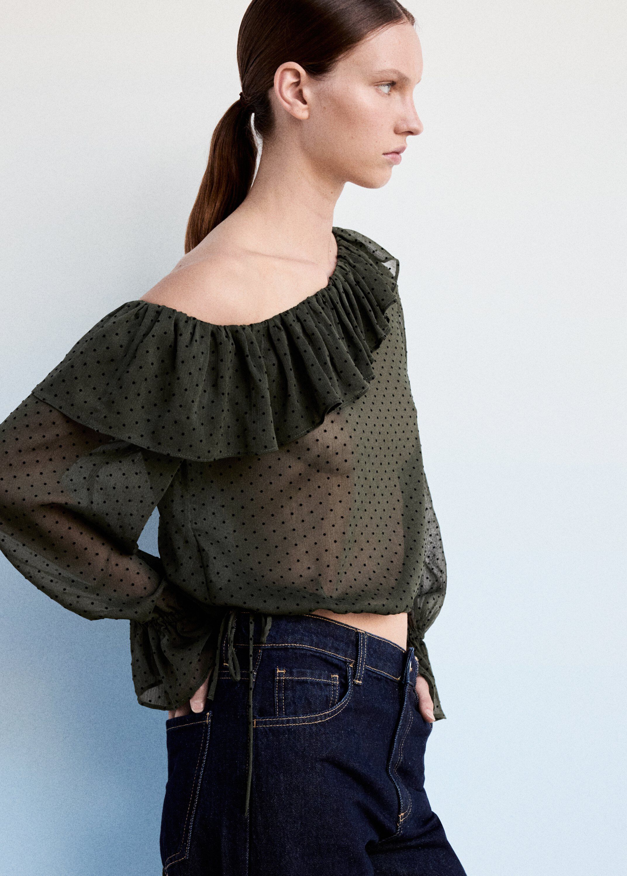 Plumeti blouse with an asymmetric n