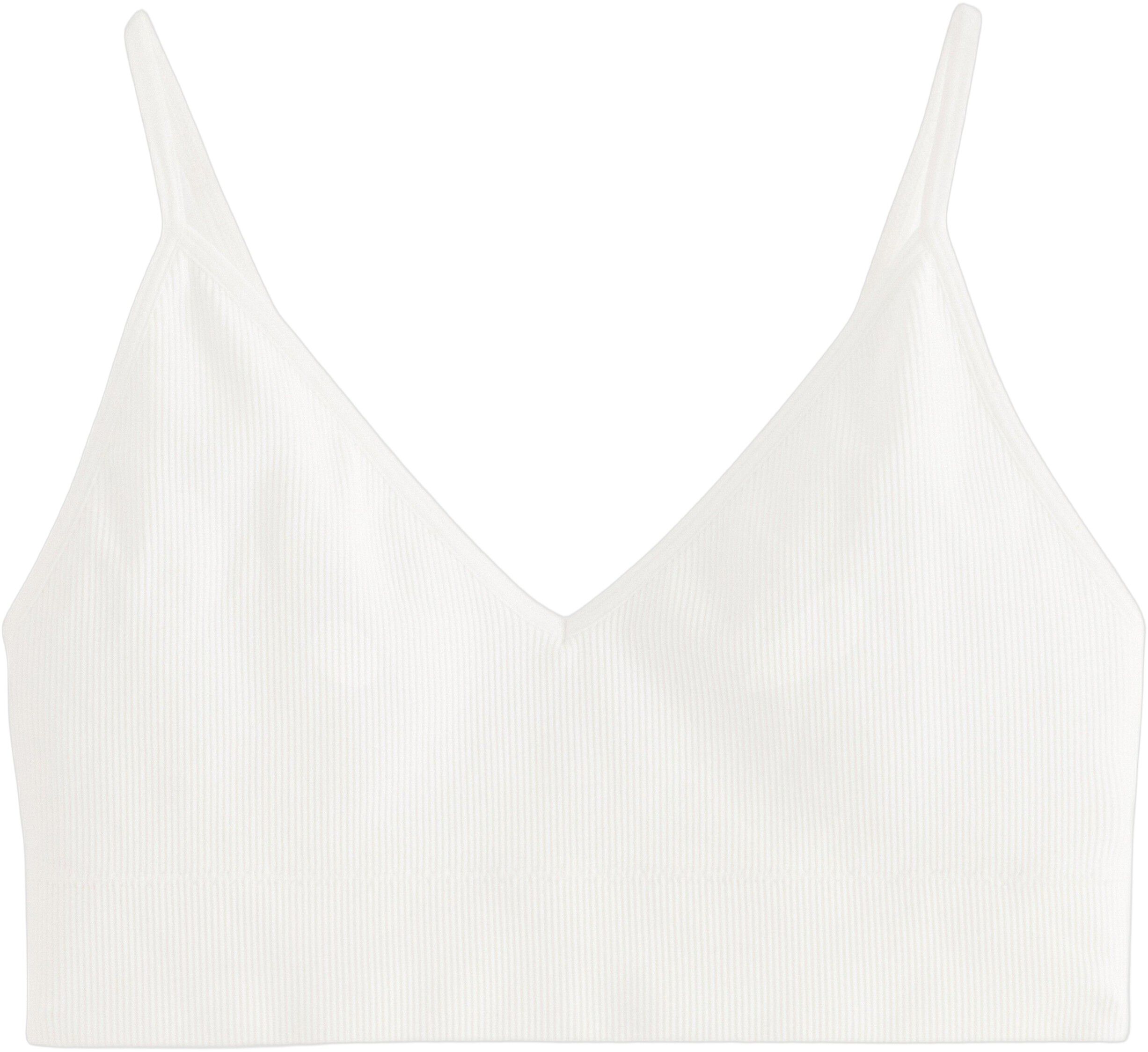 Mjuk ribbad bh utan s&ouml;mmar med v-ringning