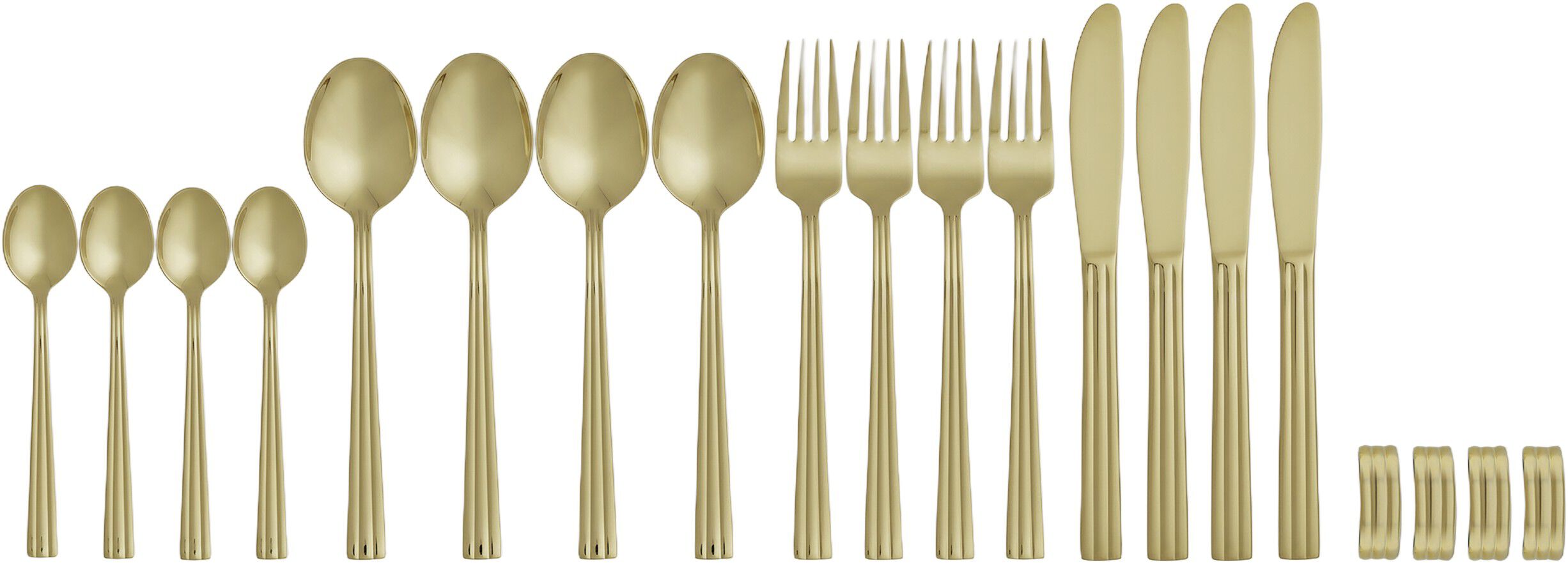 Bestickset Thebe 20 delar Blank guldpl&auml;tering Recycled rostf