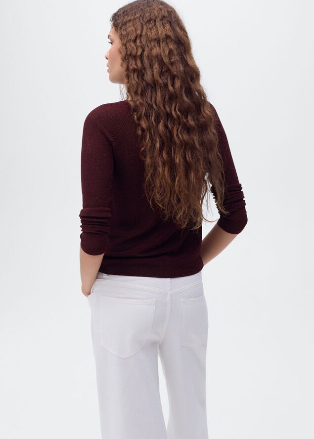 V-neck lurex sweater