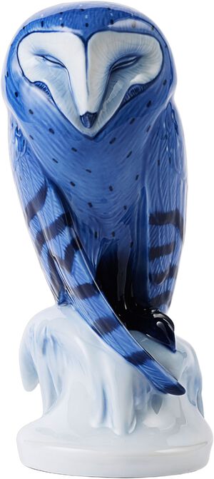 Figurer bl&aring; ugle, 22 cm