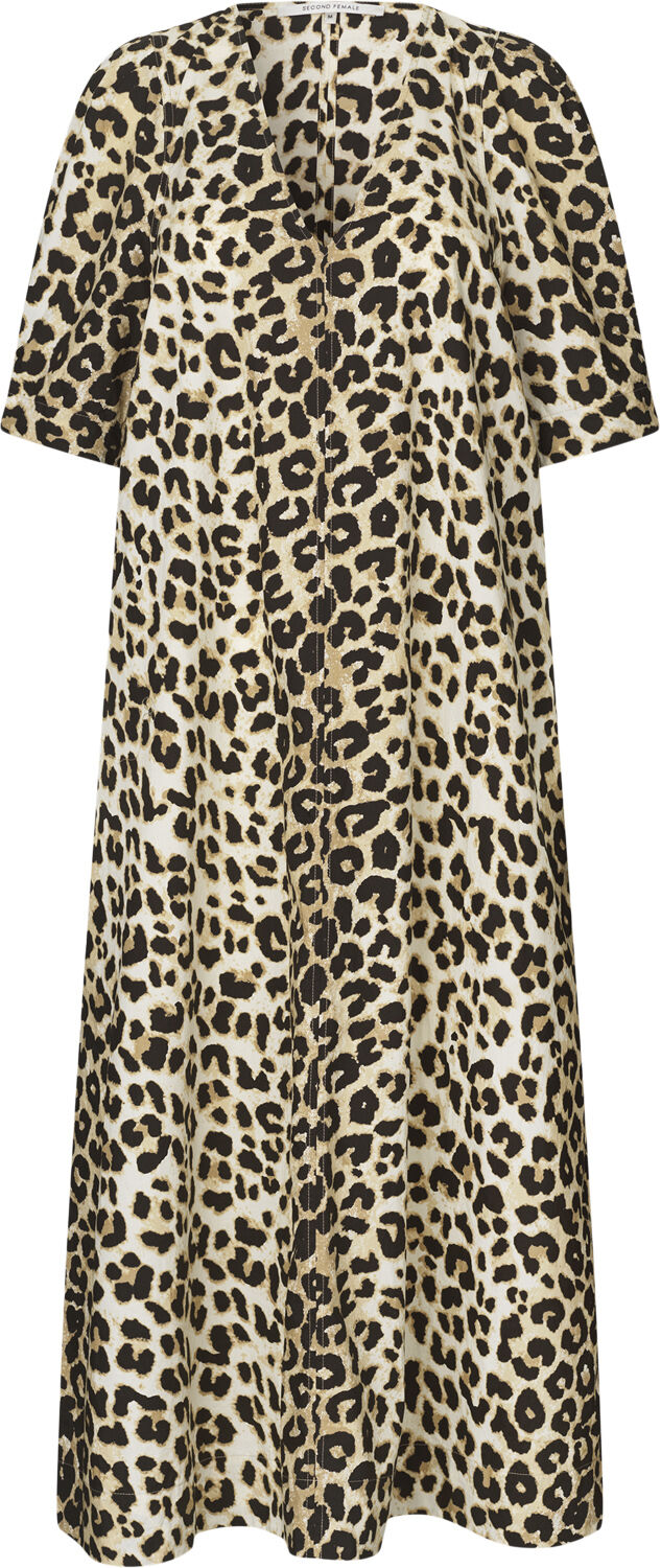 Leoa Poplin Leopard Maxi Kjole