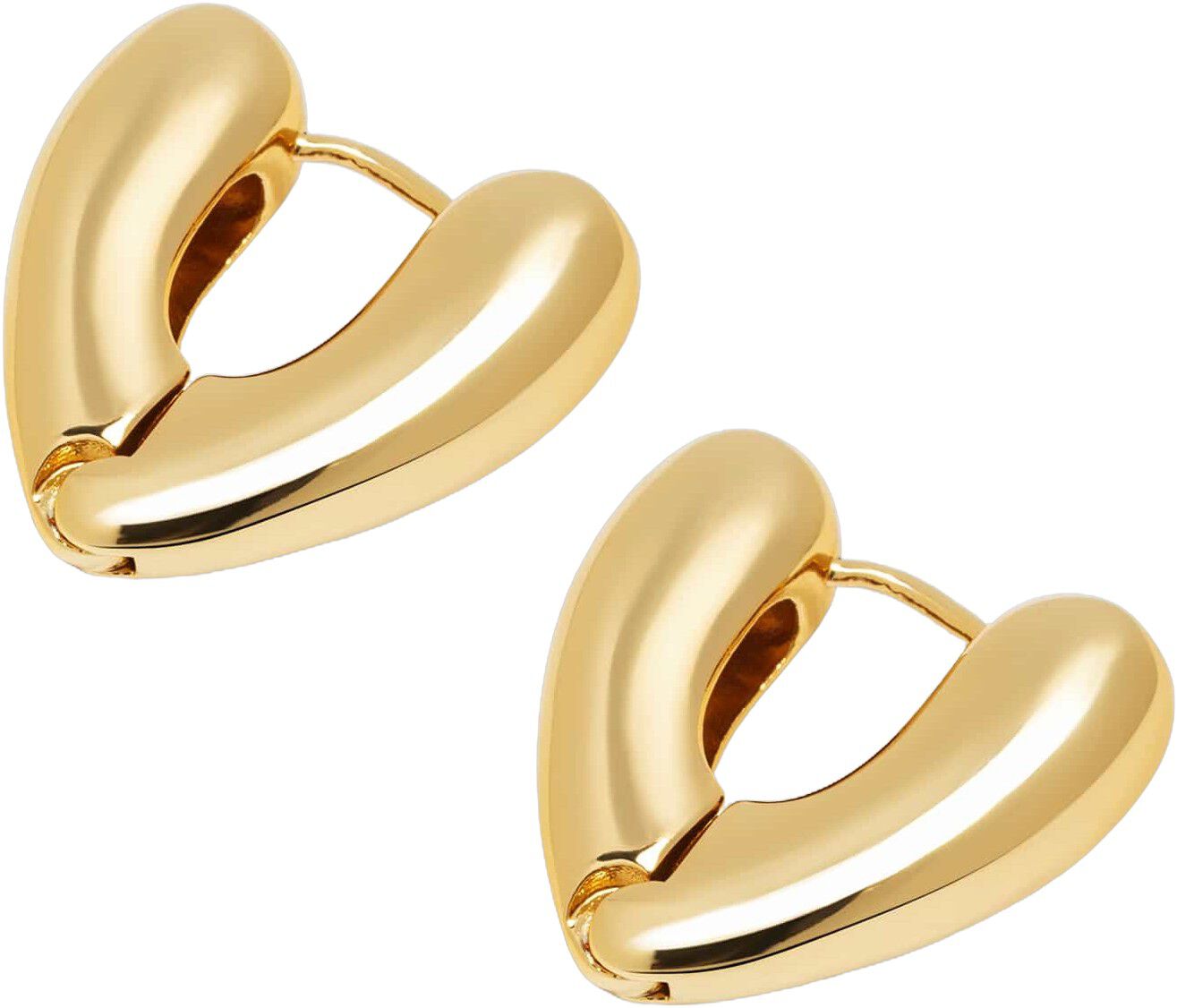 Women's Heart Hoop Earrings in Gold