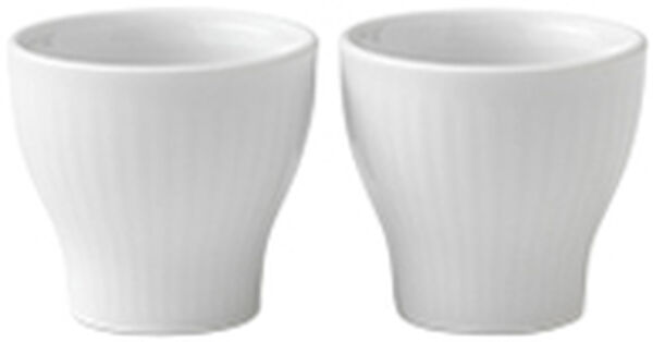 White Fluted Egg Cup, 5 cm, 2-pack