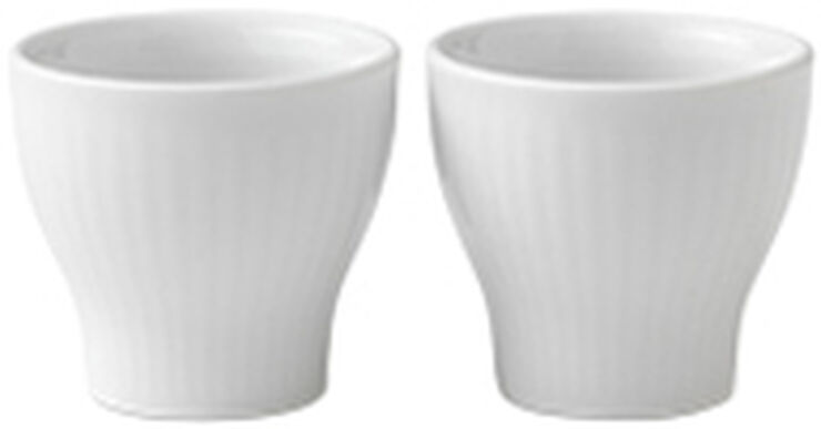 White Fluted Egg Cup, 5 cm, 2-pack