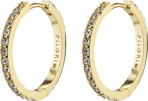 EBNA medium crystal hoops gold-plated