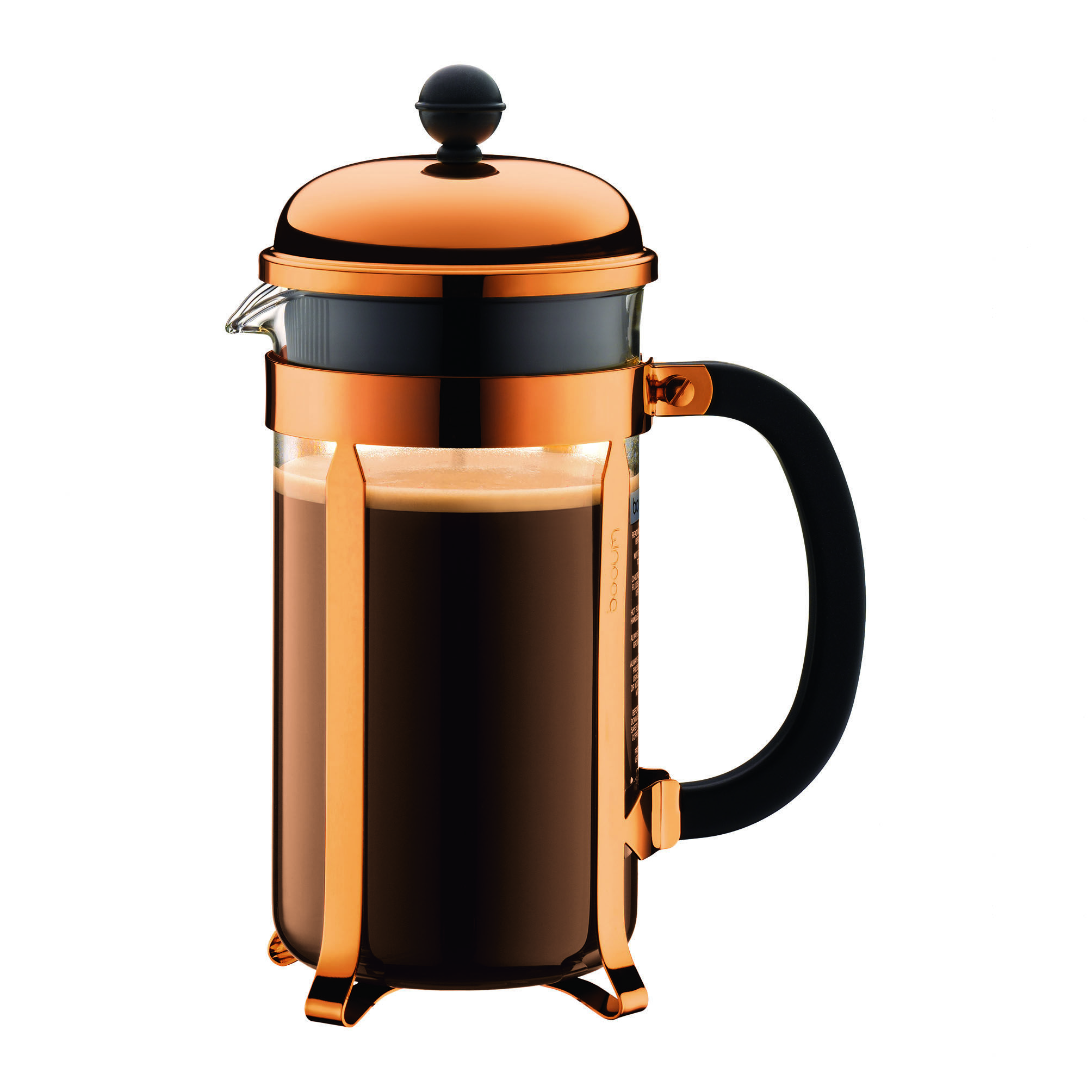 French Press kaffebryggare, 8 koppar, 1,0 l, 34 oz, rostfritt st&aring;l