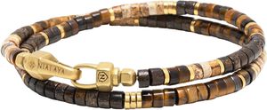 Brown Tiger Eye Heishi Wrap Bracelet