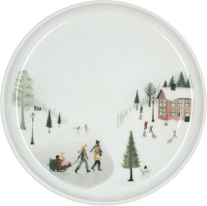 "Tallerken flat rett kant Vinter 15,5cm Hvit Ildfast porselen"