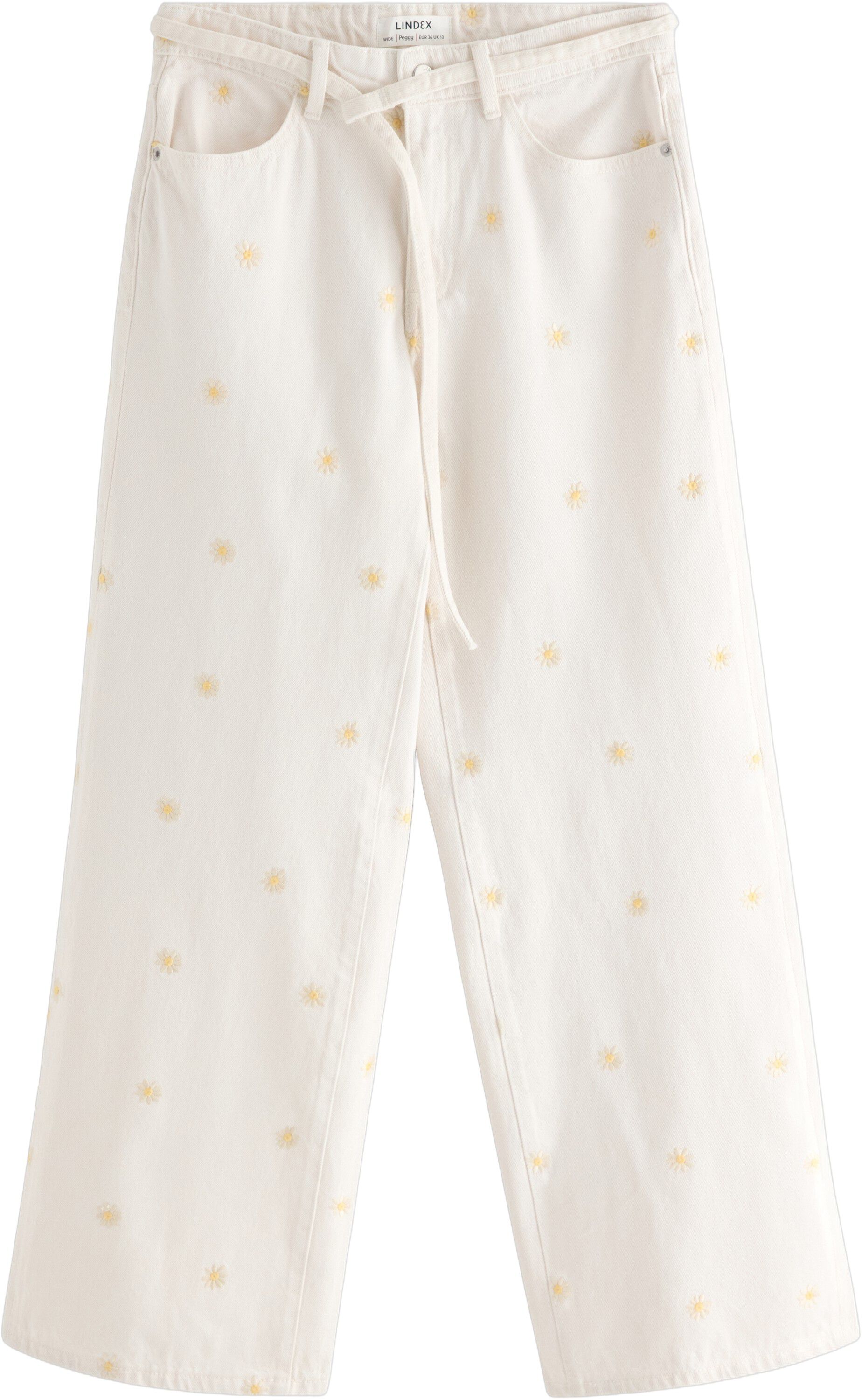 Jeans med mellemh&oslash;j talje i bomulds