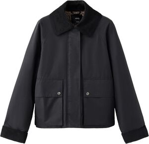 Cotton parka with corduroy collar