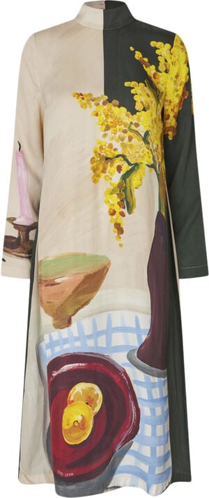 2263 Dry Viscose, Long Sleeve Midi Dress