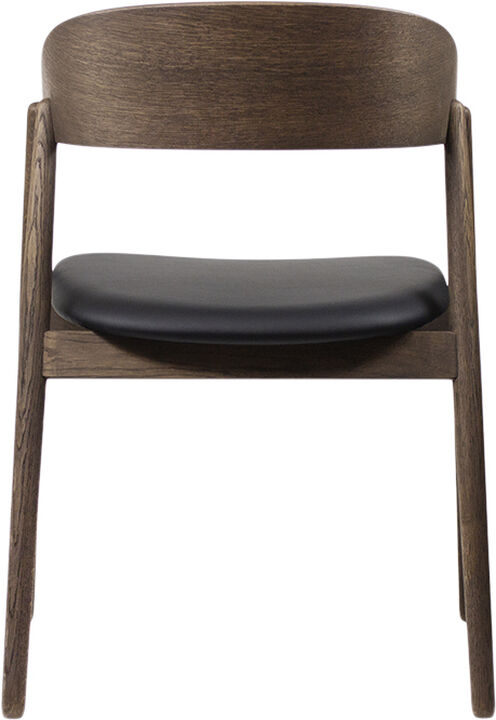 AC2 armchair, Smoked oak, Leather Black