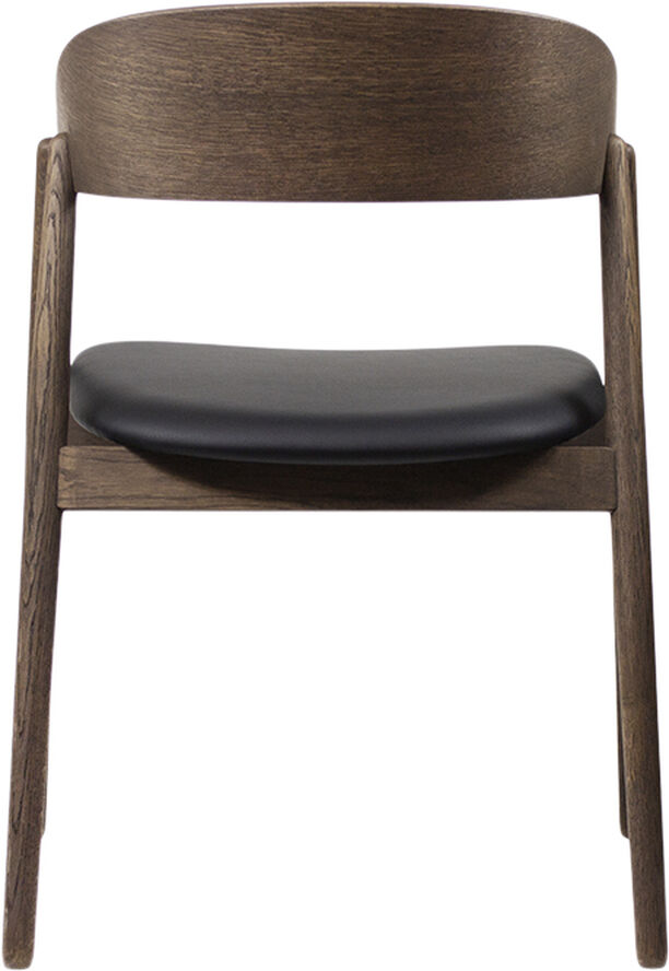 AC2 armchair, Smoked oak, Leather Black