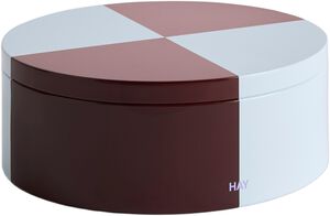 Tin Container-Round-Burgundy and ice blue