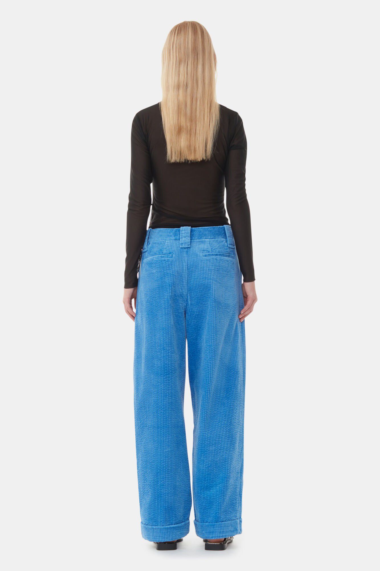 Corduroy Loose Fit Mid Waist Pleat