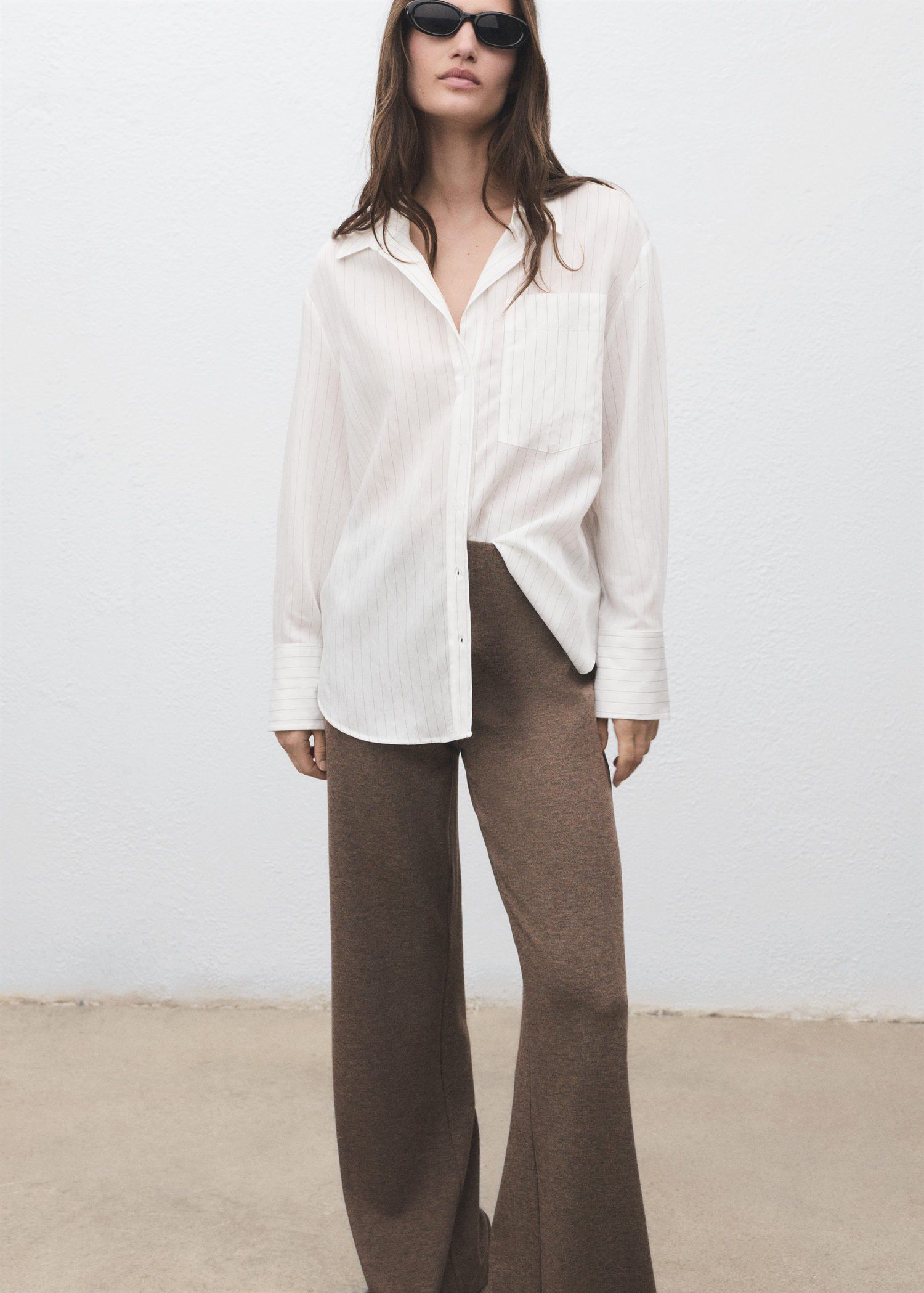 Knitted trousers with elastic waist