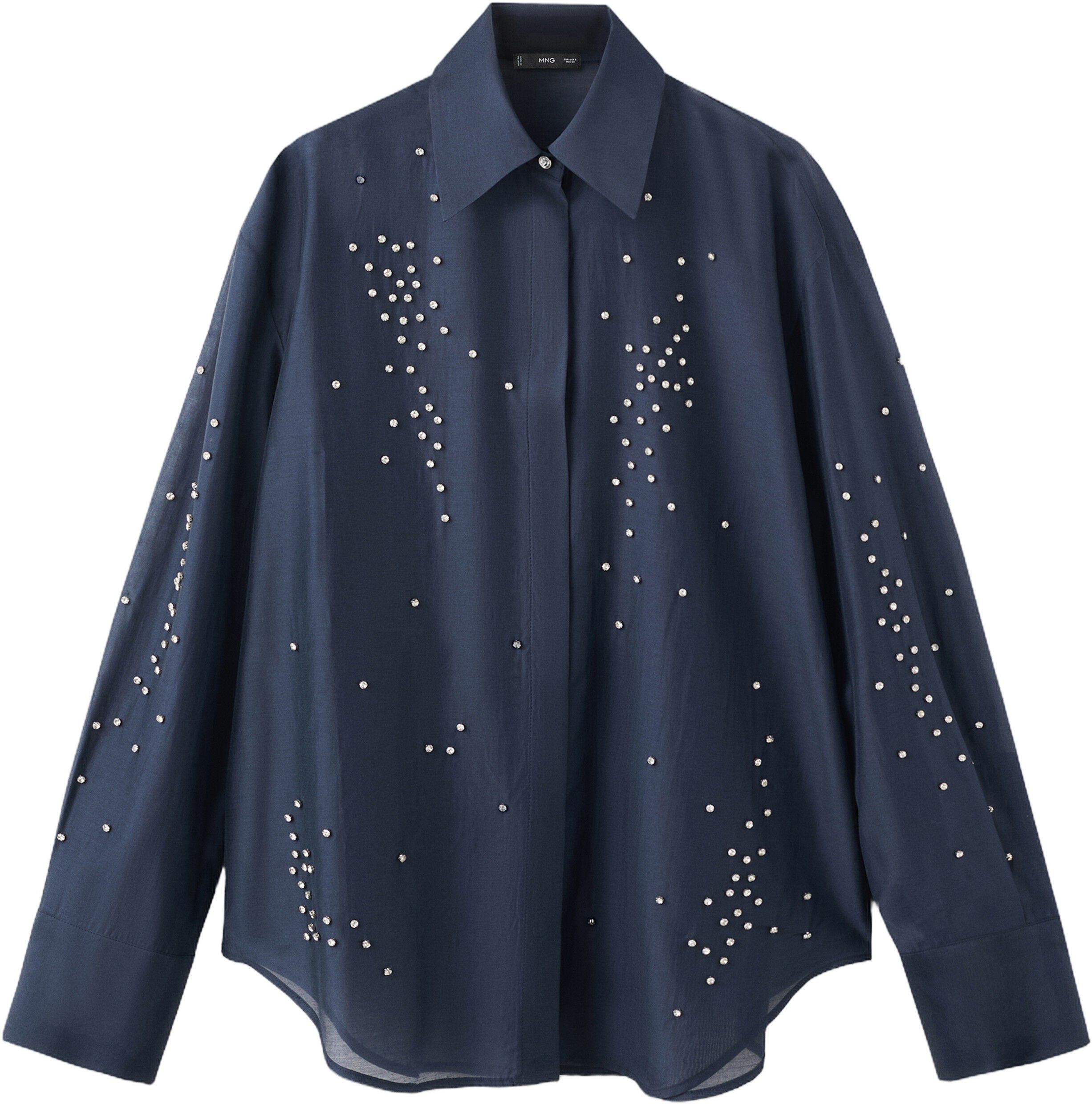 Lyocell shirt with rhinestones