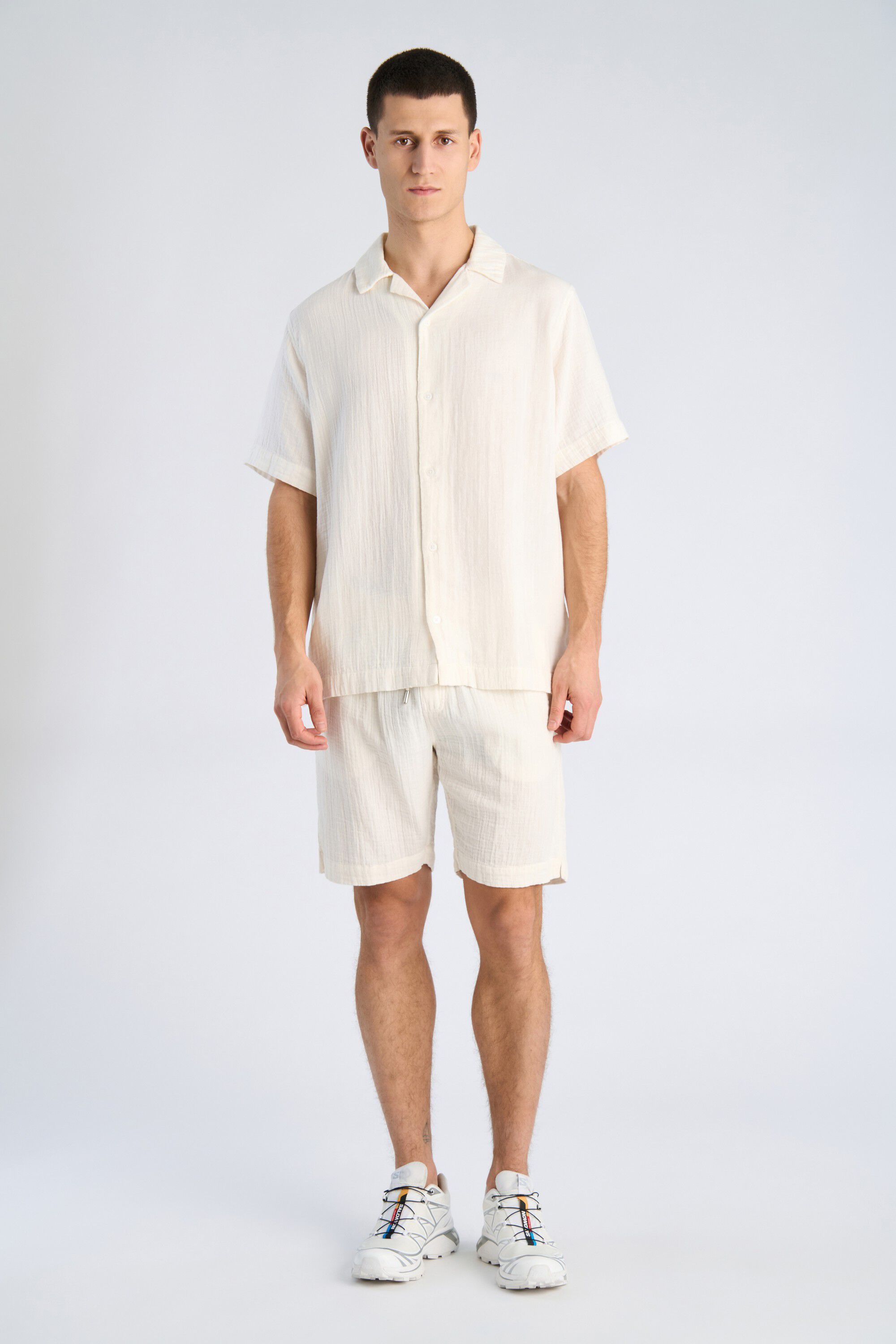 Cotton muslin resort shirt S/S