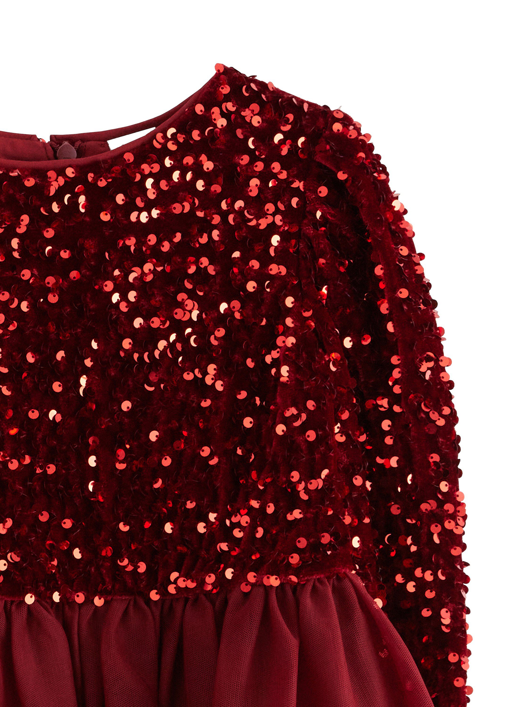 Festive long sleeve dress with a se