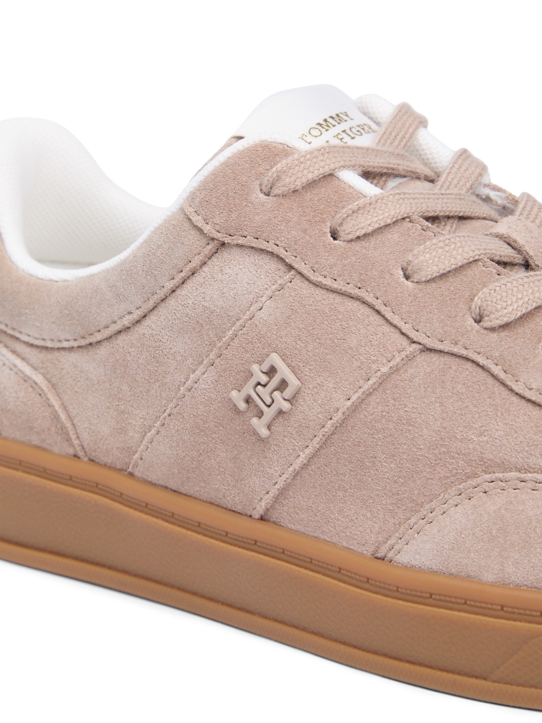 TH Monogram Suede Court Trainers