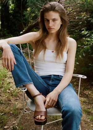 Pink embroidered cotton top