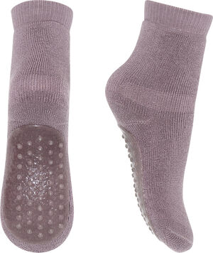 Wool/cotton socks w.anti-slip