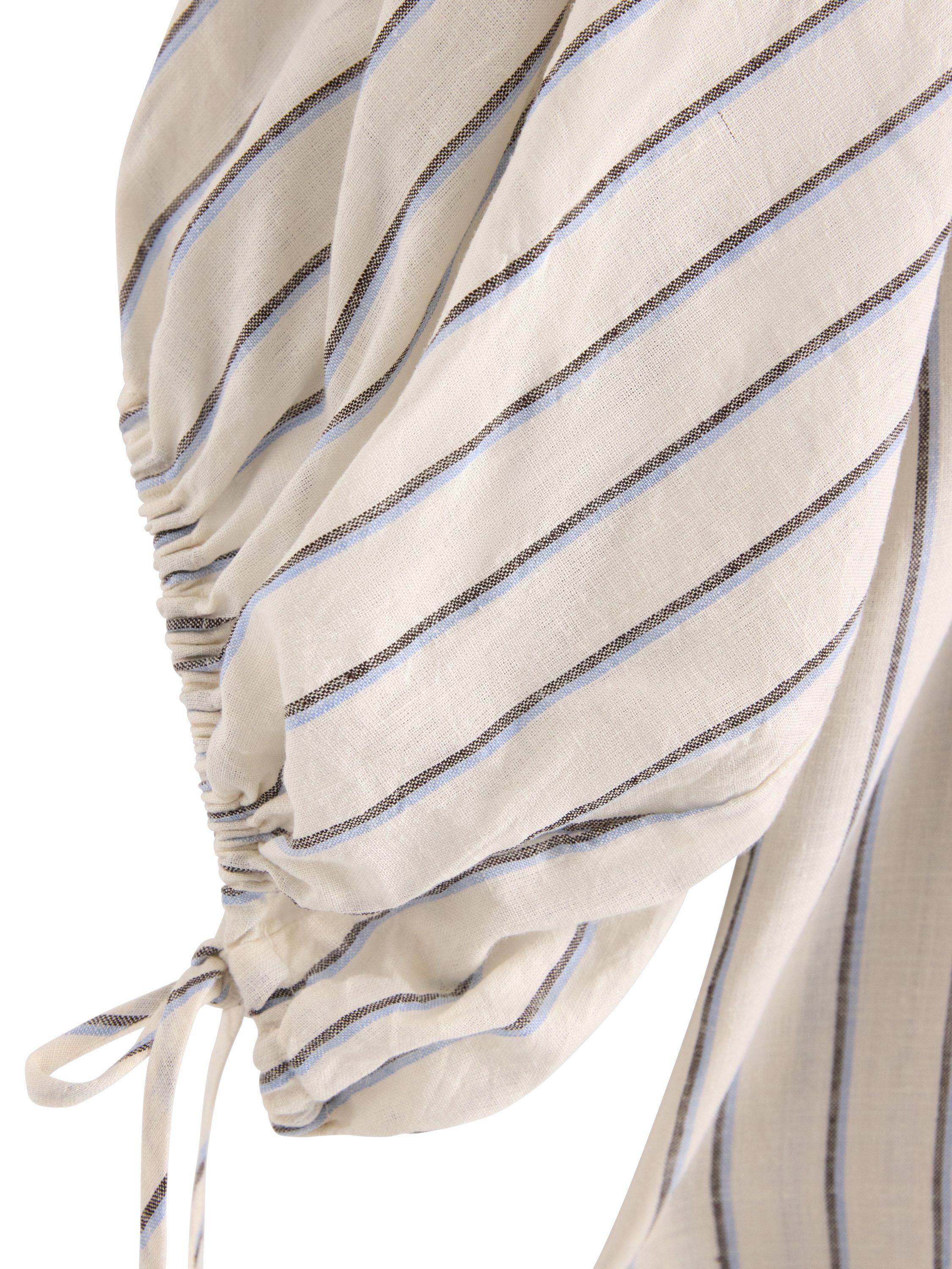 Midi dress with short puff sleeves