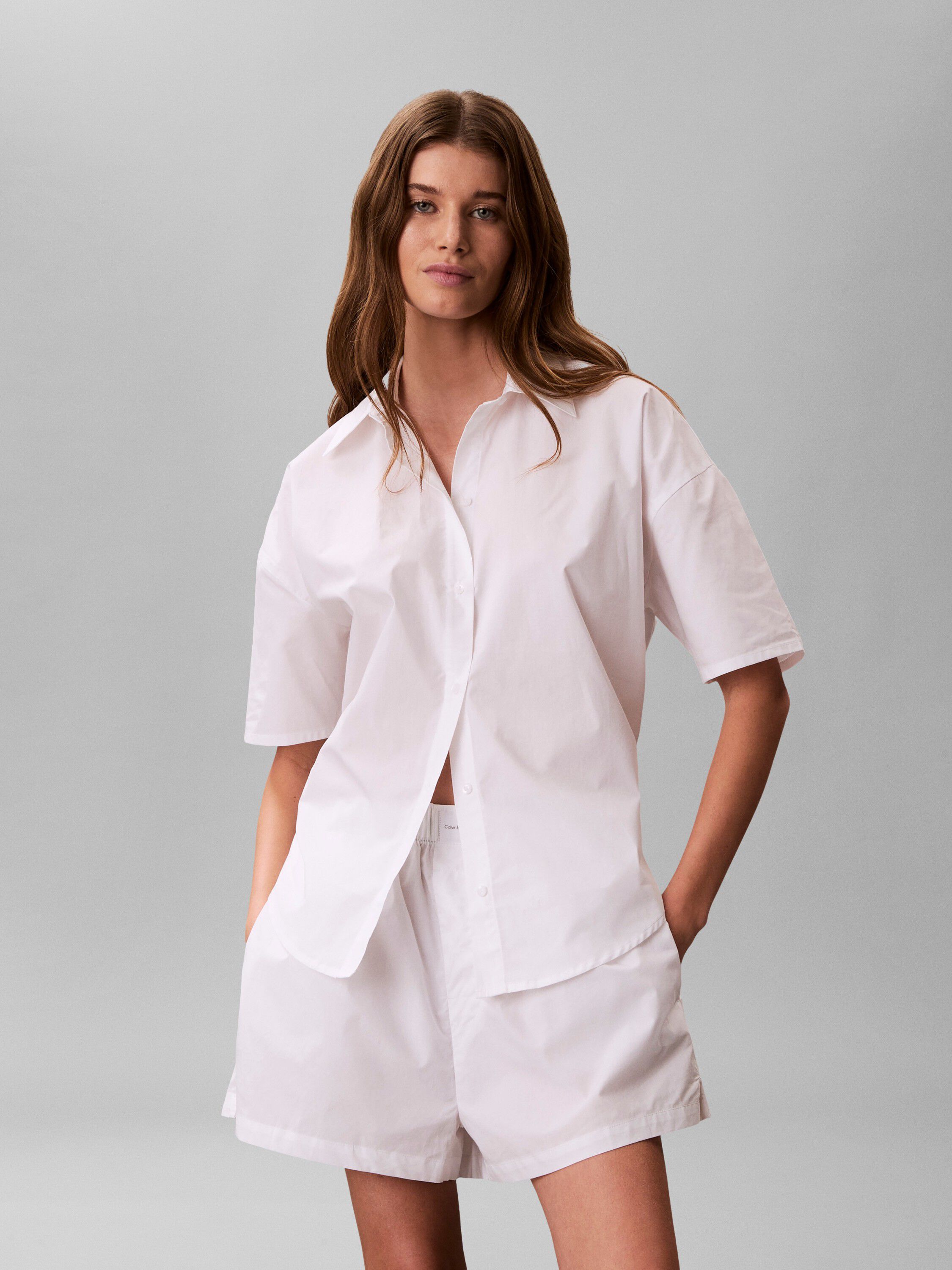 Logo Patch Poplin Shorts