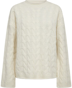 Myrna 5 Lang&aelig;rmede striksweater - 100% Uld RWS