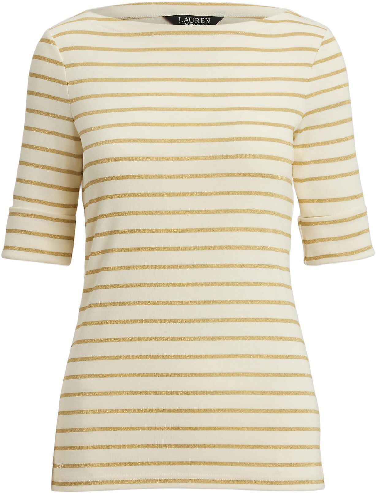 Metallic Striped Boatneck Tee