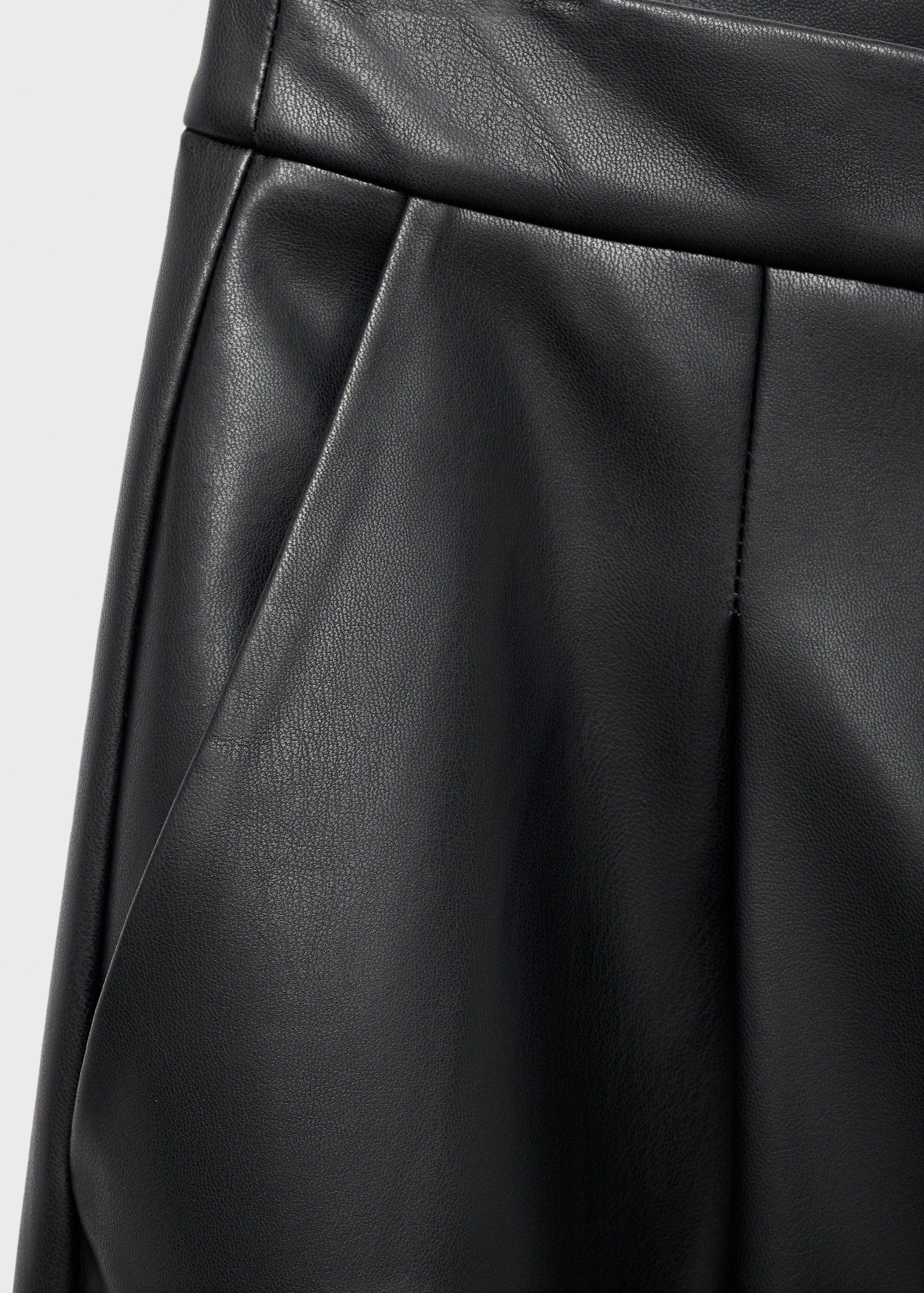 Leather-effect wide-leg trousers