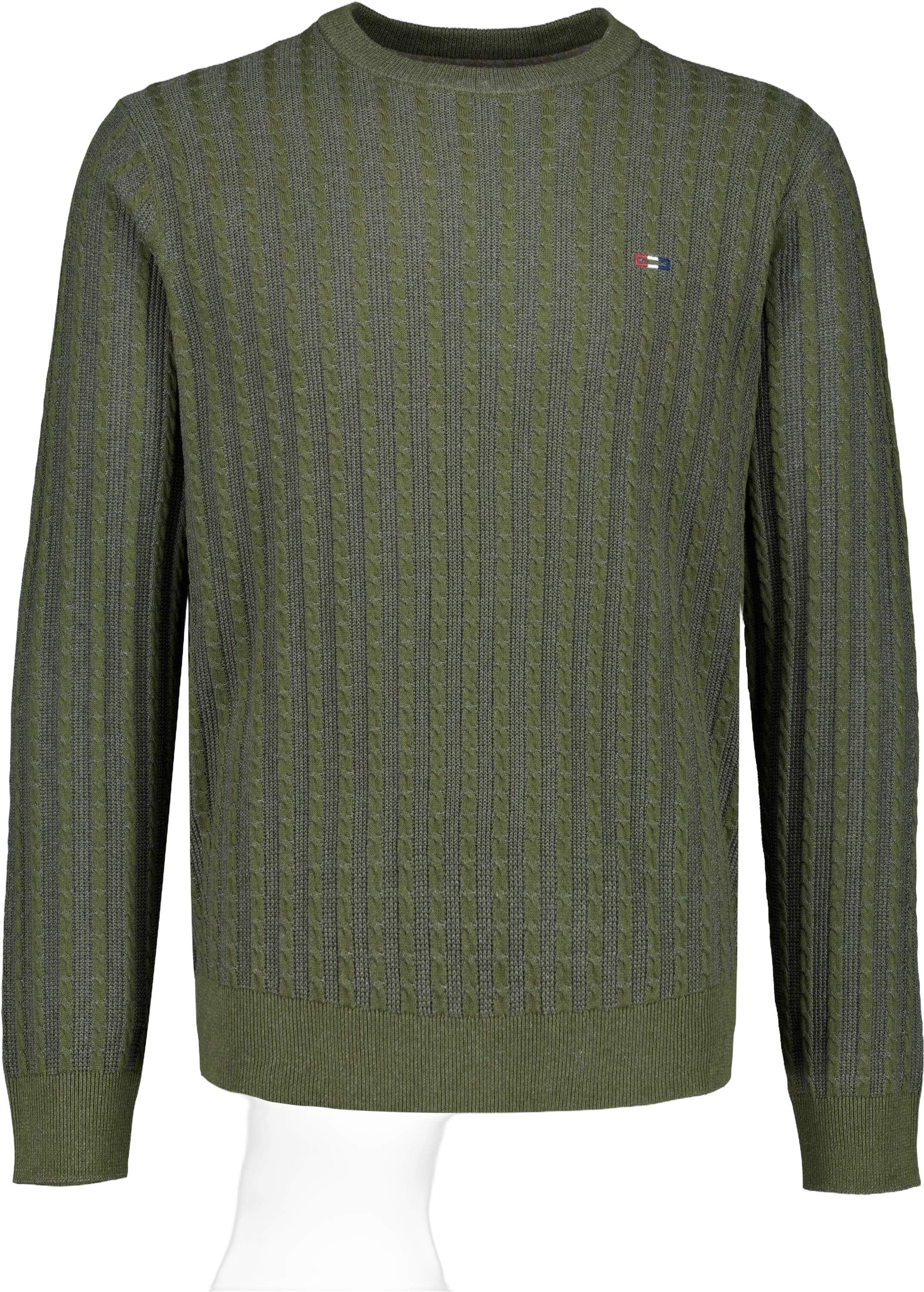 Recycled cable knit o-neck L/S