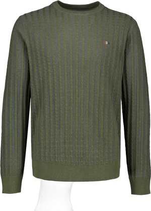 Recycled cable knit o-neck L/S