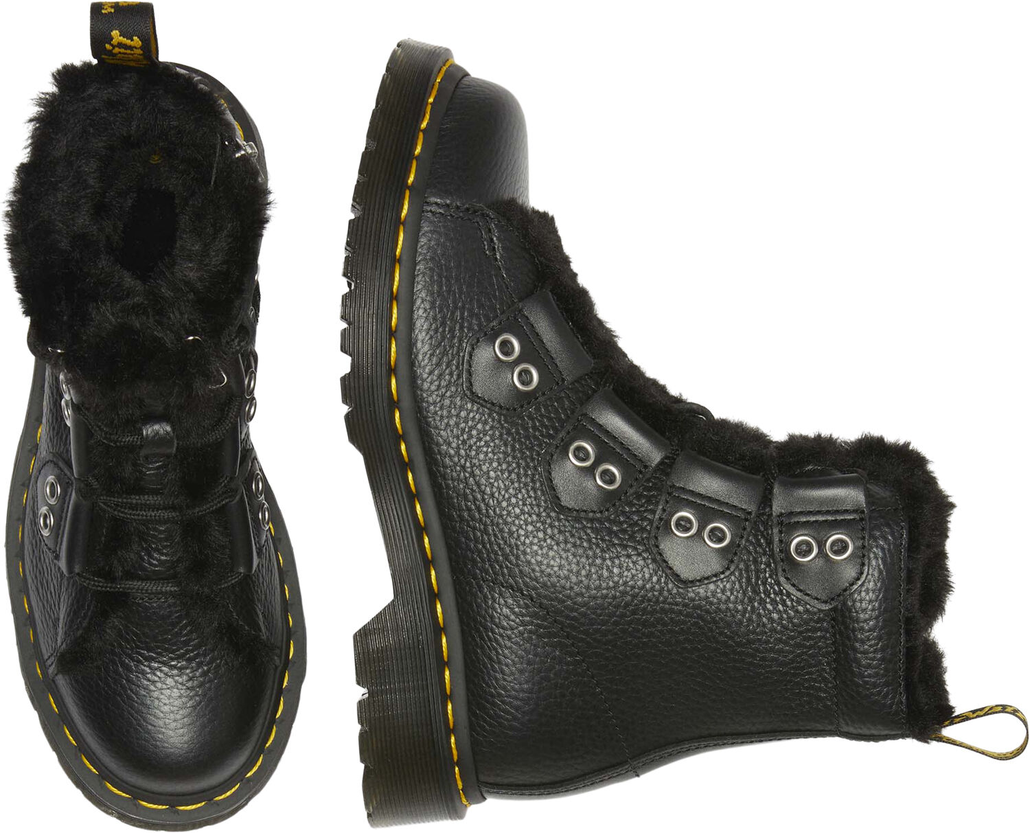 1460 Ltt Fl Black Milled Nappa+Wanama+Milo Fur