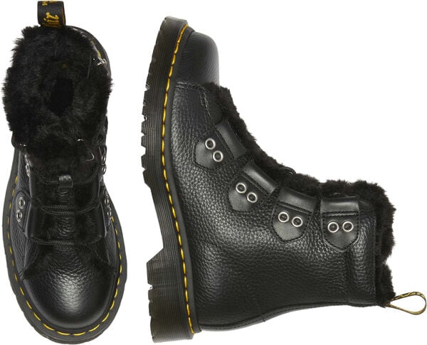 1460 Ltt Fl Black Milled Nappa+Wanama+Milo Fur