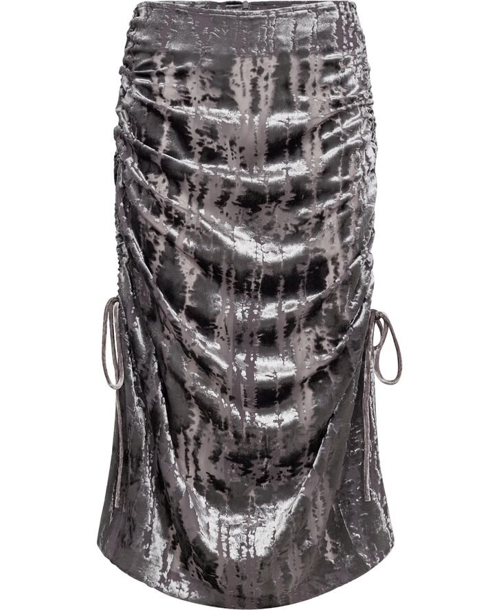 Drawstring Skirt Silver Devoré-36