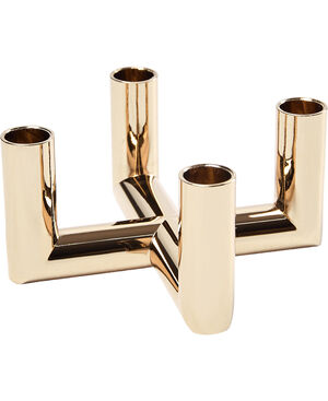 MATRIX Candle Holder - 4'arm Mini Taper - Warm Brass - 7,5 x 4,5 CM
