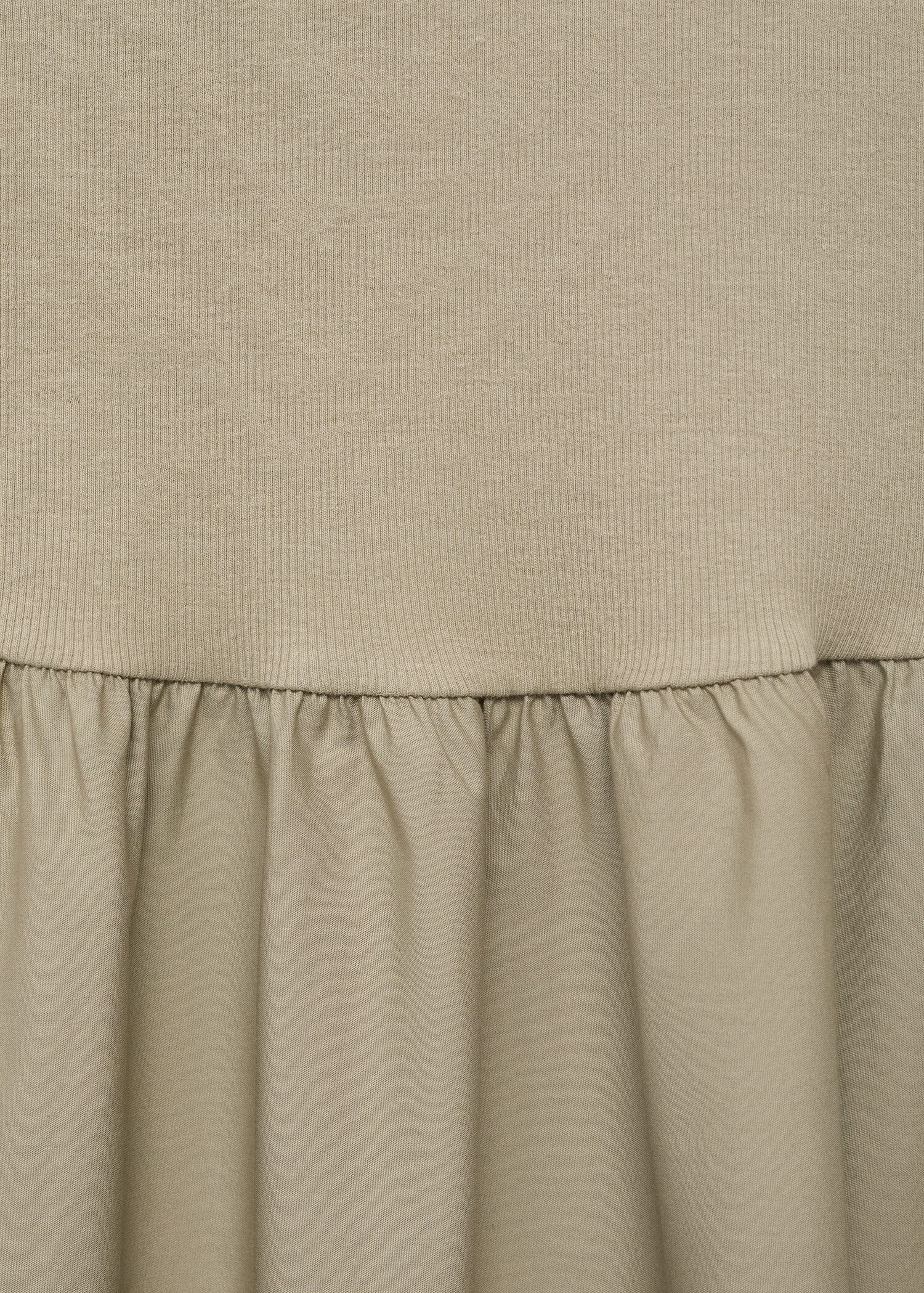 Flared dress in combined fabric