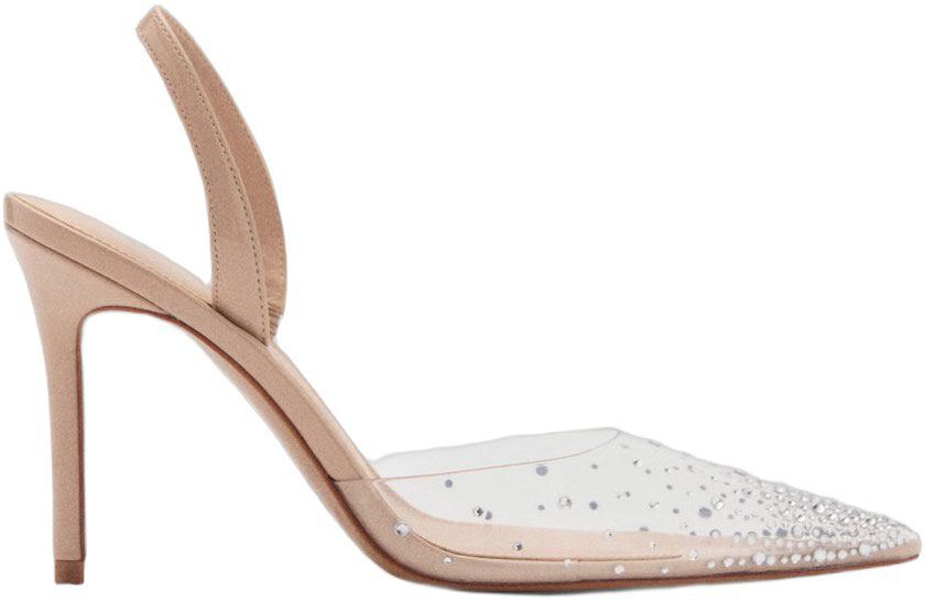 Transparent rhinestone pointed toe