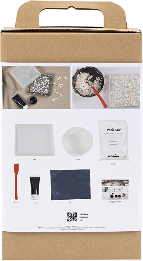 DIY Kit Resin Støbning, Firkantet bakke med terrazzo
