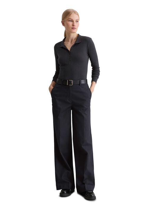 Jersey polo, long sleeve