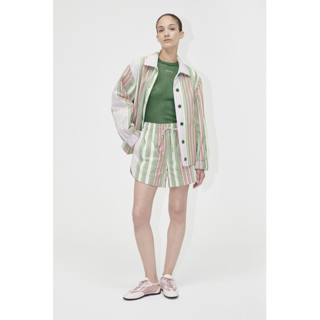 2363 Striped Cotton, Oversized Utility Workwear Jacket