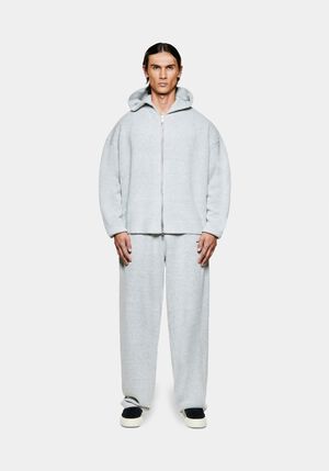 MOHAIR BLEND KNIT ZIP HOODY