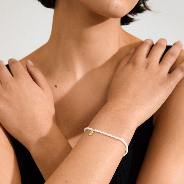 INDIE bracelet white, gold-plated