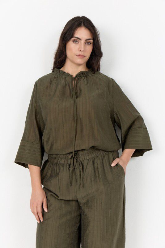 Curvy WA-AIMI 1 Bluse M&oslash;rk brun