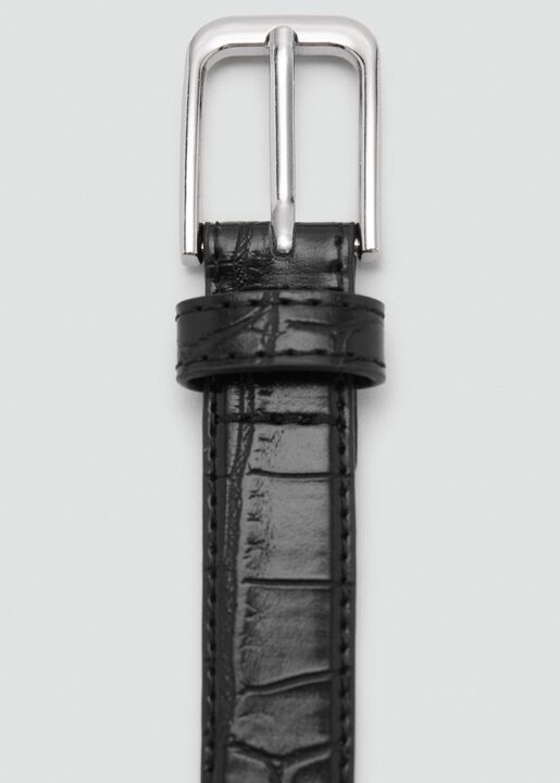 Fine croco leather-effect belt